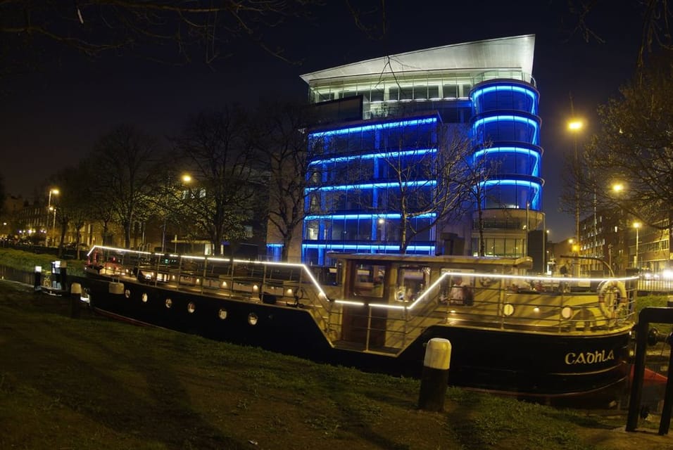 Dublin: Grand Canal Cruise with Dinner - A calmer way to see Dublin: electric barge vibes on the Grand Canal